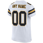 Custom White Black-Gold Mesh Authentic Football Jersey photo 3