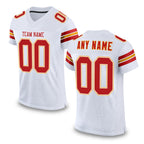 Custom White Scarlet-Gold Mesh Authentic Football Jersey