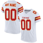 Custom White Scarlet-Gold Mesh Authentic Football Jersey photo 1