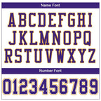 Custom White Purple-Gold Mesh Authentic Football Jersey photo 4