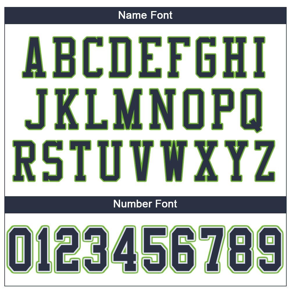 Custom White Navy-Neon Green Mesh Authentic Football Jersey photo 4