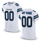 Custom White Black-Panther Blue Mesh Authentic Football Jersey