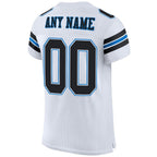 Custom White Black-Panther Blue Mesh Authentic Football Jersey photo 3