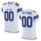 Custom White Royal-Black Mesh Authentic Football Jersey