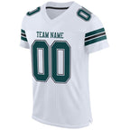 Custom White Midnight Green-Black Mesh Authentic Football Jersey photo 2