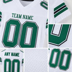 Custom White Grass Green-Black Mesh Authentic Football Jersey detail