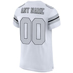 Custom White Silver-Black Mesh Authentic Football Jersey photo 3