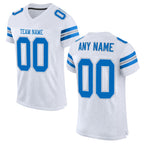 Custom White Panther Blue-Light Gray Mesh Authentic Football Jersey