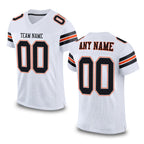 Custom White Black-Orange Mesh Authentic Football Jersey