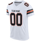 Custom White Black-Orange Mesh Authentic Football Jersey photo 1