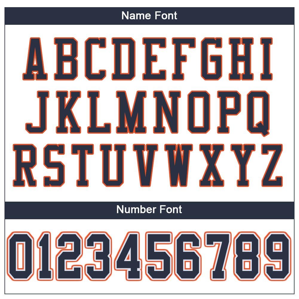 Custom White Navy-Orange Mesh Authentic Football Jersey photo 3