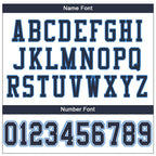 Custom White Navy-Powder Blue Mesh Authentic Football Jersey photo 4