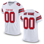 Custom White Red-Navy Mesh Authentic Football Jersey