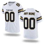 Custom White Black-Old Gold Mesh Authentic Football Jersey