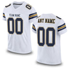 Custom White Navy-Old Gold Mesh Authentic Football Jersey