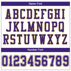 Custom White Purple-Old Gold Mesh Authentic Football Jersey photo 4