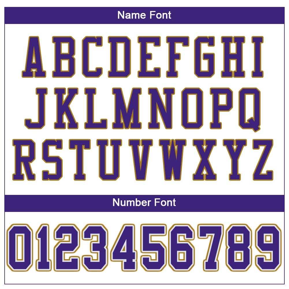 Custom White Purple-Old Gold Mesh Authentic Football Jersey photo 4