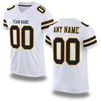 Custom White Black-Gold Mesh Authentic Football Jersey