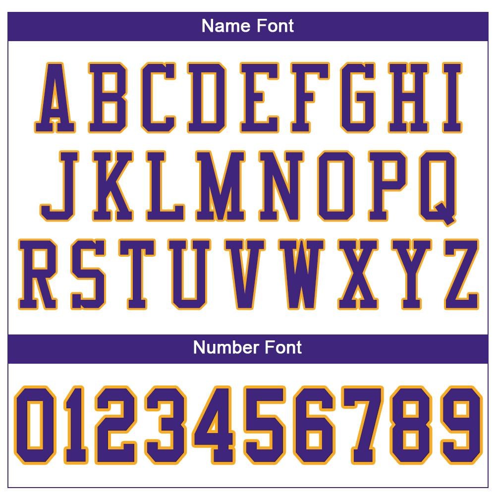 Custom White Purple-Gold Mesh Authentic Football Jersey photo 4