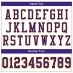 Custom White Purple-Gold Mesh Authentic Football Jersey photo 4