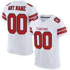 Custom White Scarlet-Black Mesh Authentic Football Jersey photo 1