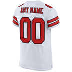 Custom White Scarlet-Black Mesh Authentic Football Jersey photo 3