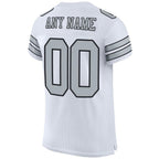 Custom White Silver-Black Mesh Authentic Football Jersey photo 2