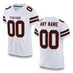 Custom White Black-Orange Mesh Authentic Football Jersey