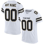 Custom White Black-Vegas Gold Mesh Authentic Football Jersey photo 1