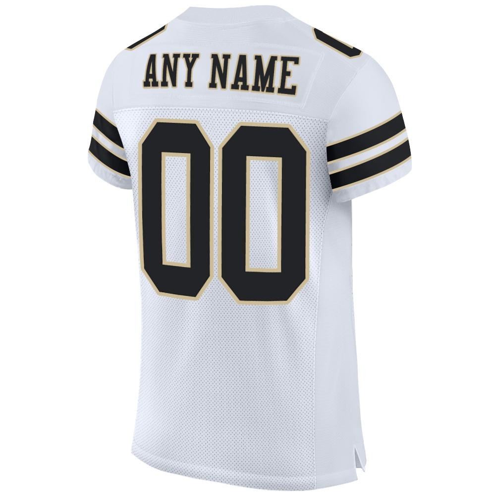 Custom White Black-Vegas Gold Mesh Authentic Football Jersey photo 3
