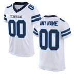 Custom White Navy-Powder Blue Mesh Authentic Football Jersey