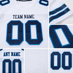 Custom White Navy-Powder Blue Mesh Authentic Football Jersey detail