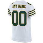 Custom White Green-Gold Mesh Authentic Football Jersey photo 3