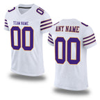 Custom White Purple-Gold Mesh Authentic Football Jersey