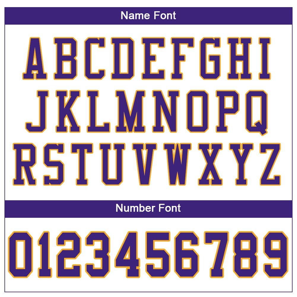 Custom White Purple-Gold Mesh Authentic Football Jersey photo 4