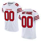 Custom White Red-Black Mesh Authentic Football Jersey