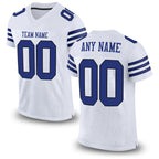 Custom White Royal-Black Mesh Authentic Football Jersey