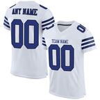 Custom White Royal-Black Mesh Authentic Football Jersey photo 1