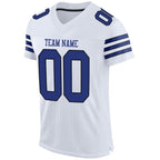 Custom White Royal-Black Mesh Authentic Football Jersey photo 2