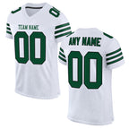 Custom White Grass Green-Black Mesh Authentic Football Jersey