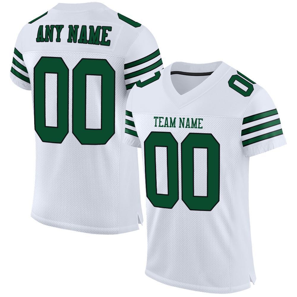 Custom White Grass Green-Black Mesh Authentic Football Jersey photo 1
