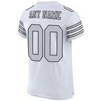 Custom White Silver-Black Mesh Authentic Football Jersey photo 3