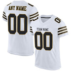 Custom White Black-Old Gold Mesh Authentic Football Jersey photo 1