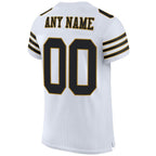 Custom White Black-Old Gold Mesh Authentic Football Jersey photo 3