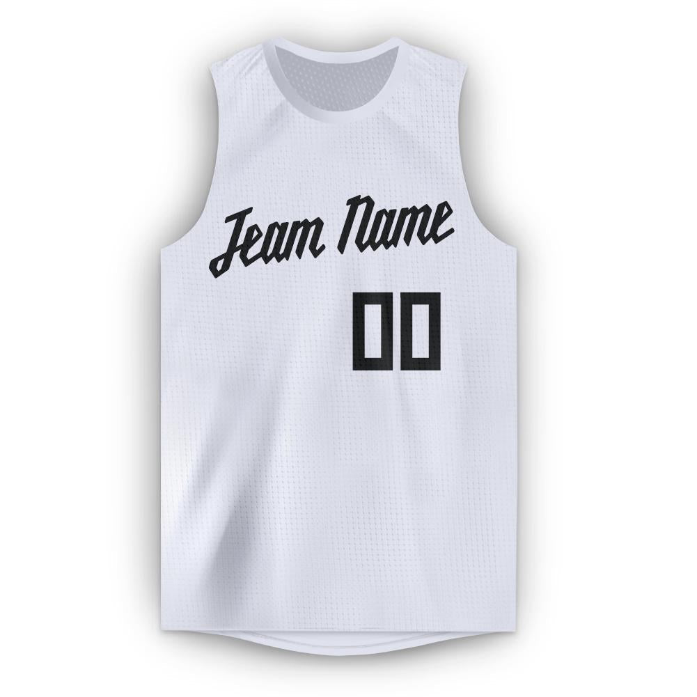 Custom White Black Round Neck Basketball Jersey photo 4