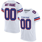 Custom White Royal-Red Mesh Authentic Football Jersey photo 1