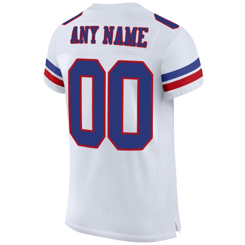 Custom White Royal-Red Mesh Authentic Football Jersey photo 3