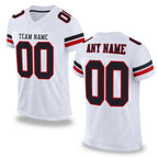 Custom White Black-Red Mesh Authentic Football Jersey