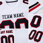 Custom White Black-Red Mesh Authentic Football Jersey detail