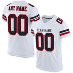 Custom White Black-Red Mesh Authentic Football Jersey photo 1